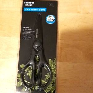 Sharper Image 2-in-1 nonstick shears. Black